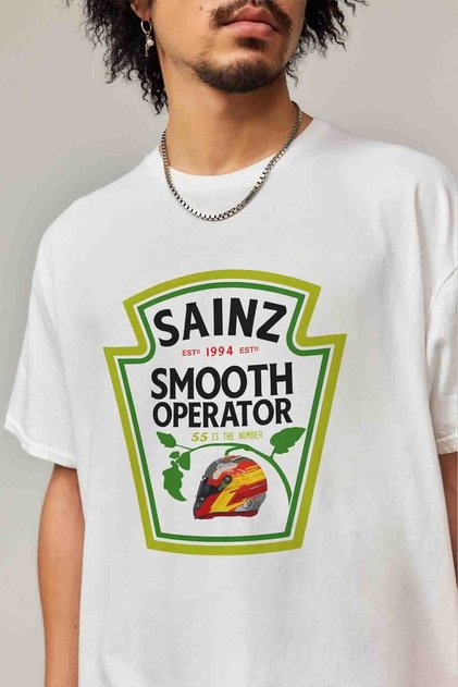 Unisex Oversize Carlos Sainz Smooth Operator Printed Premium T-Shirt