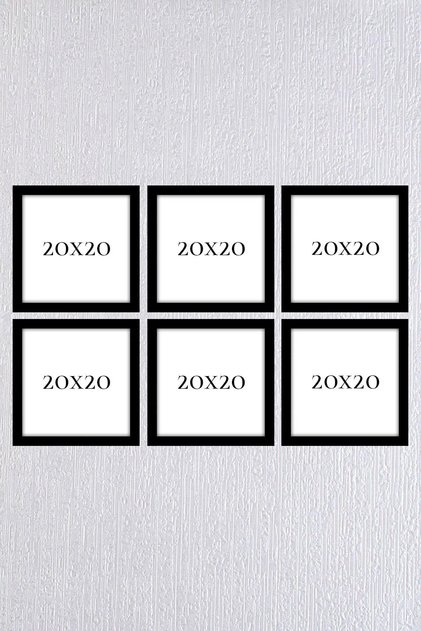 6lı 20x20 cm Tablo Çerçeve Seti Ön Yüzey Pvcli