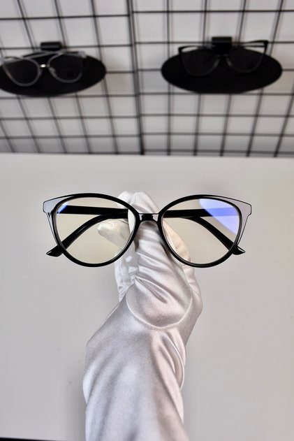 نظارات Black Bone 50 Ekartman Cat Eye شفافة للنساء والرجال مع حماية من الضوء الأزرق