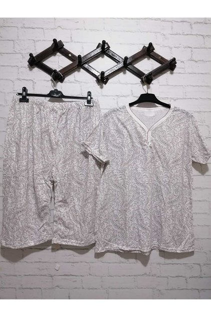 Summer, Thin, Cotton, Short sleeve, Capri, LARGE SIZE, Pajamas set