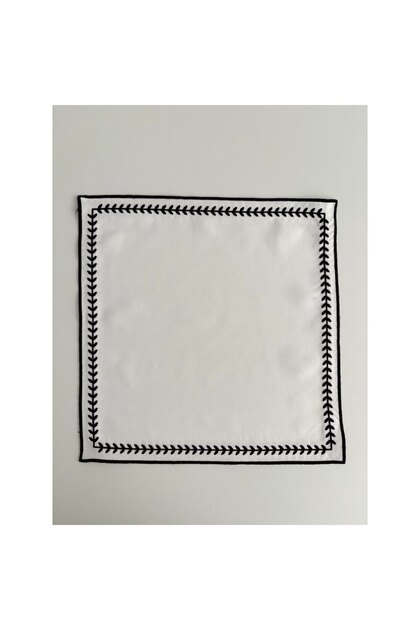 Elagant - Dinner Napkin Embroidered Black - 40X40 cm 1 Piece