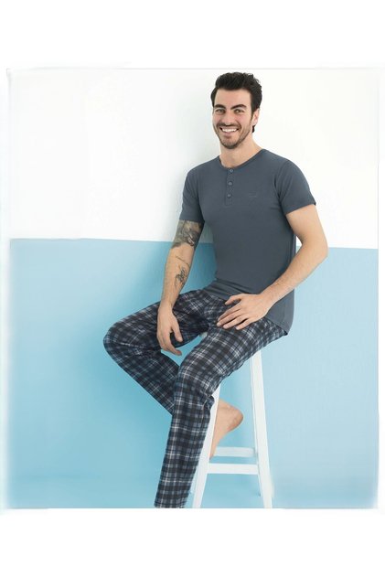 Aydogan 250160 Men's Modal Short Sleeve Pajama Set