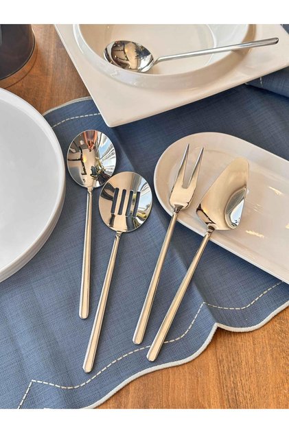Allegra Silver 5 Piece Serving Spoon Set