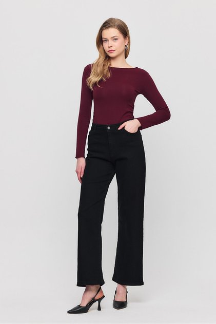 11104 Lycra široke pantalone crne boje