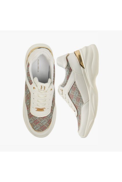 Flora Bella Monogram Print Lace-Up Sneakers