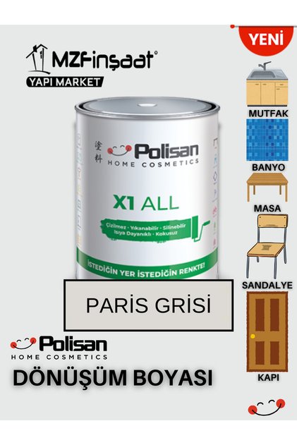 POLİSAN X1 ALL Yeni Nesil Dönüşüm Boyası Beyaz - Dolap-fayans-cam-plastik-ahşap-duvar