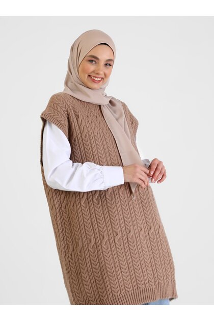 Krep Hazır Turban - Light Mink -