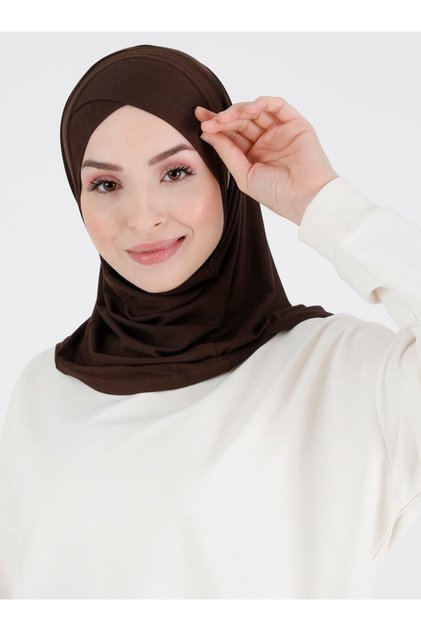 Hanfendy Athletic Cross Sports Hijab Bonnet - Light Brown - (St044), (Id 7804408)