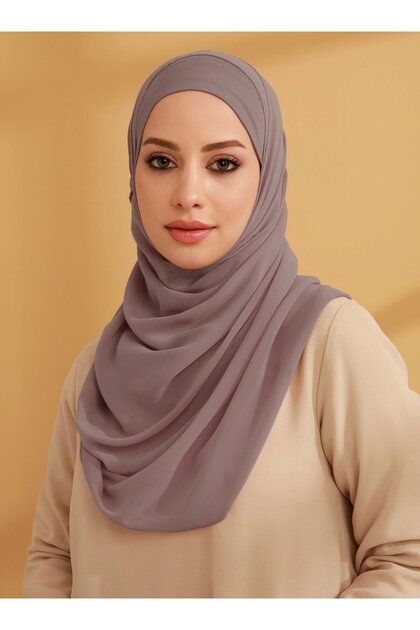 Chiffon Ready Turban with Inner Bonnet - Lilac -
