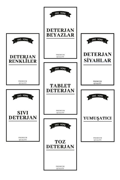 7 Adet Deterjan Etiketi Sticker Su Geçirmez Deterjanlık Etiket Serisi