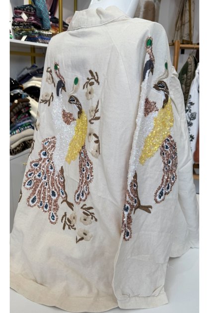 Embroidered Linen Kimono