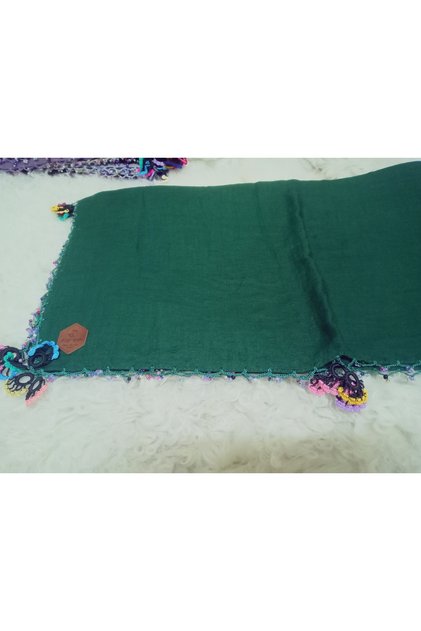 100% Cotton Ezgi Scarf with Floral Pattern Motifs, Crochet and Beaded Embroidery, Yazma, Fular, Yemeni, Mevlüt Cover