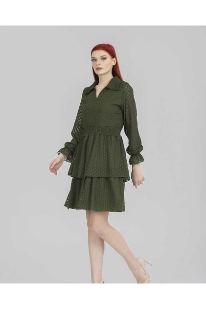 Rochie din șifon cu buline