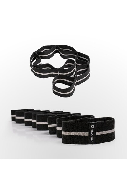 Eight-Stage Pilates Band Resistance Band Yoga Rubber Stretching Strap Black