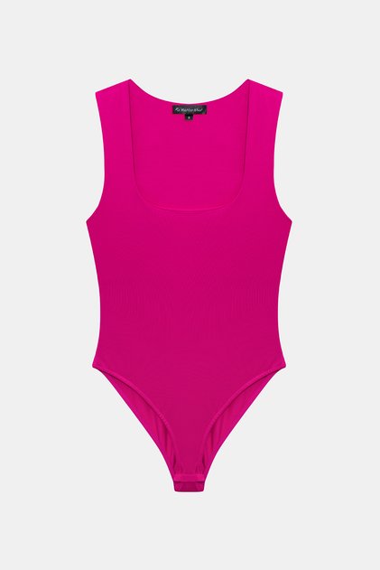 Women's Square Cut Low-Cut Bodysuit with Square Collar
