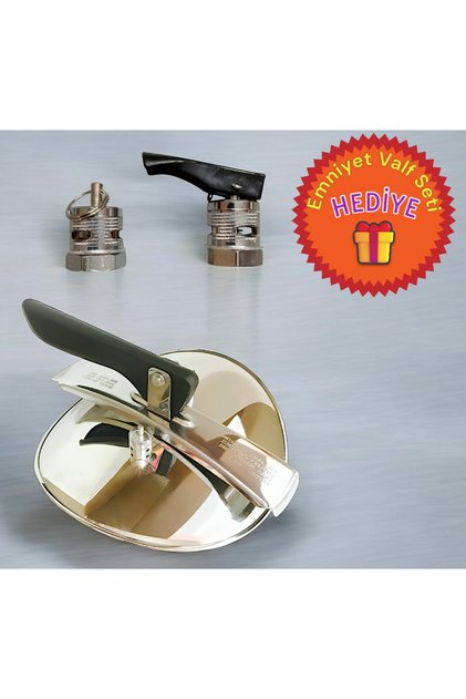 20,5 cm Düdüklü Tencere Kapağı, 2x Extra Valf Hediyeli, Paslanmaz Çelik, 3,5-4-5-7-9 LT