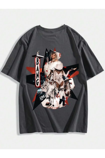 Smoked Beyonce Riverdance Bang Front/Back Printed Oversize Unisex T-Shirt -Minga London