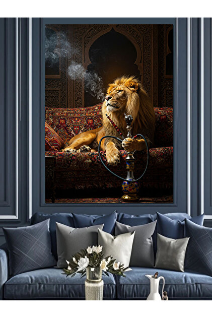 アート・デザイン・音楽 Digital Smoke Vol. 1 Chaz Bear karizmart Nargile Ve Aslan Dekoratif Kanvas - Mdf Ahşap Tablo