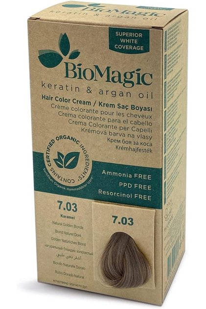 Biomagic Permanent Hair Color, 60 Ml - 7/03 Natural Golden Blonde