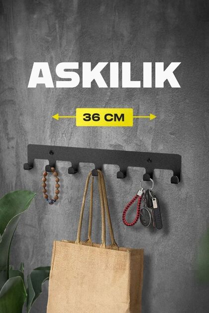 Dekoratif Demir Duvar Askısı - Metal Askılık - Elbise Askısı