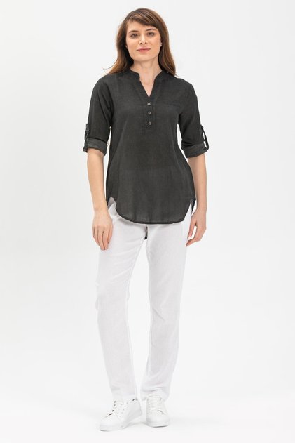 Long Sleeve Shile Cloth Acacia Summer Blouse Smoked Fm
