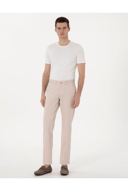 Bej Regular Fit Basic Kanvas Pantolon 50308105-VR011