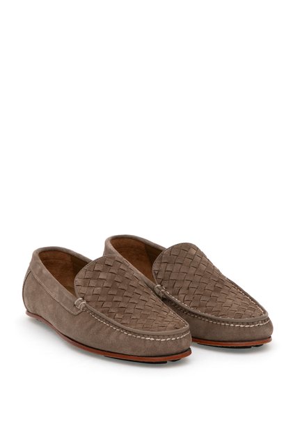 Mink Leather Sole 100% Leather Suede Loafer Shoes 50302401-Vr052