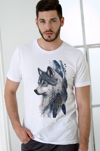 Gray Wolf Printed Tshirt Unisex Cut Countryman T-Shirt