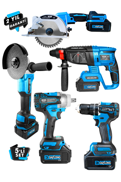 Daflong ULTRA PRO KÖMÜRSÜZ 4 BATARYALI ÇELİK SANZUMAN 5'Lİ SET