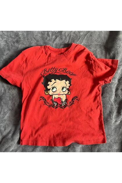 1blood KIRMIZI BETTY BOOP CROP BABY TEE - Fiyatı, Yorumları