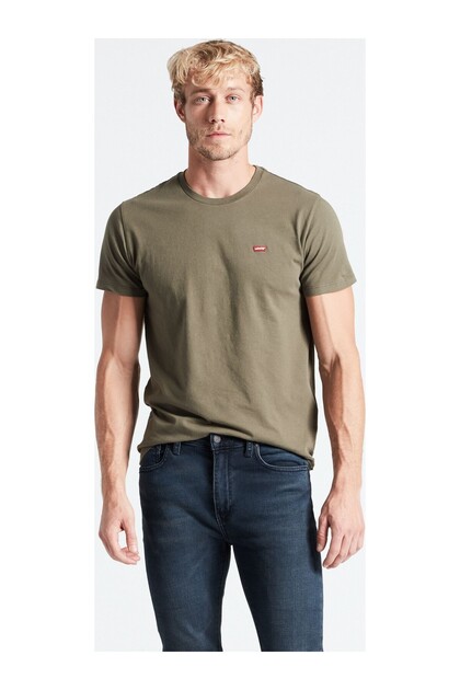 Original Hm Lse Crew Neck Plain Green Men's T-Shirt 56605-0110
