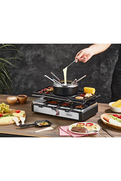 Gratar electric cu fondue ZLN8856, raclette, putere 1400 W, indicator luminos