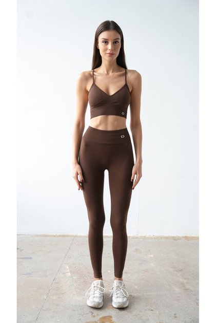 Sporcu Kadın Bralet- Tayt Takım Kahverengi