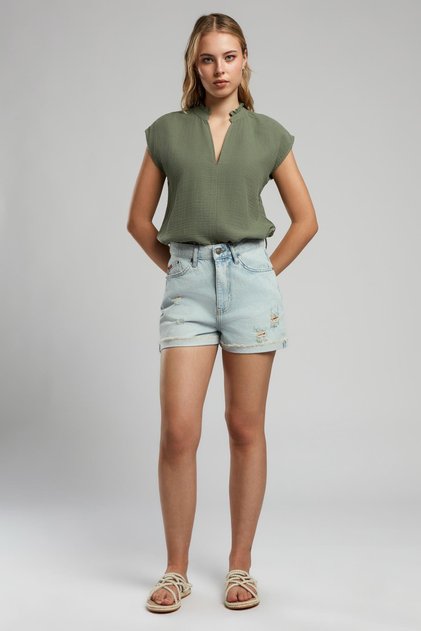 Holly 2 Women's 100% Cotton Jean Shorts Denim
