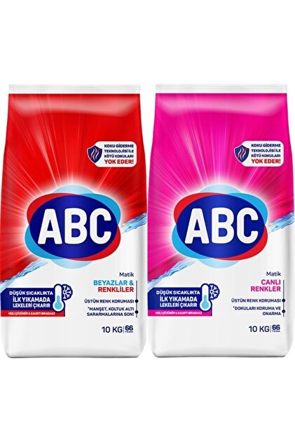 ABC Matik Toz Çamaşır Deterjanı 20KG (2PK*10KG) Karma Set Klasik