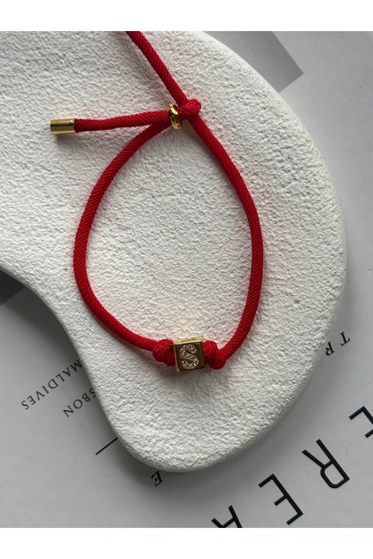 Cube S Letter Elevator Red Rope Bracelet