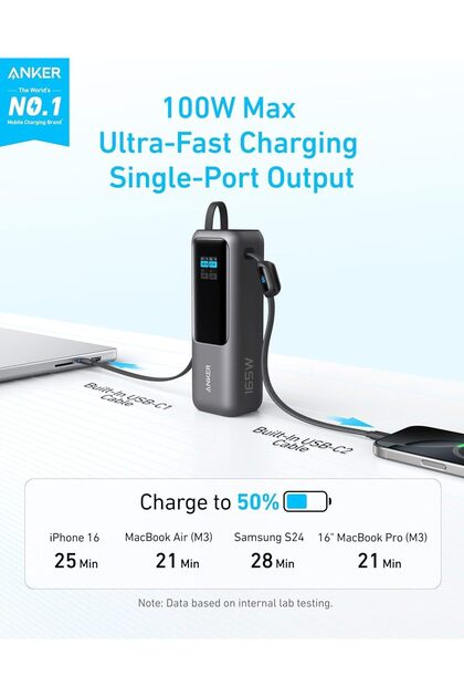 Anker Anker 25000mAh 165W Ultra-Fast Power Bank with Built-in