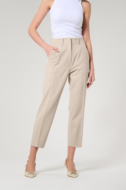 Beige Color Women's Carrot Pants