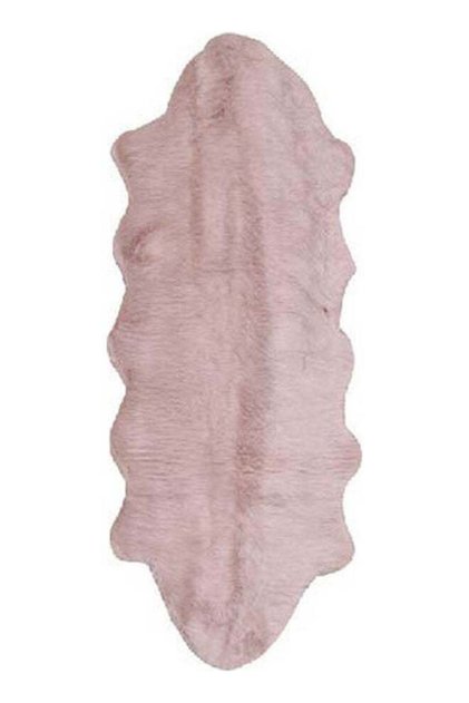 Long Fur Carpet Leather Pink 140x60cm