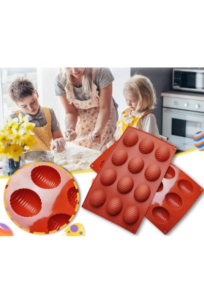 Muffin Mold Top Striped Half Egg
