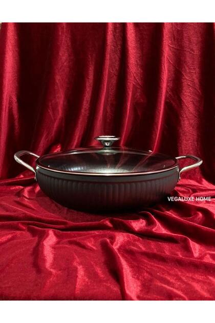 Granit Mercan Basık 30 Cm Pilav Ve Dolma Tenceresi Gri