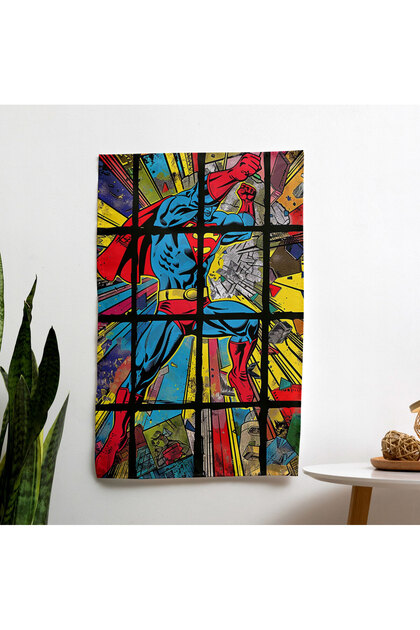 Popart Style Wall Drape - Vibrant Colors, Ranforce Fabric - Bedroom, Living Room or