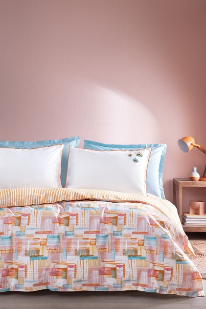 Tweet Double Ranforce Duvet Cover Set - Orange