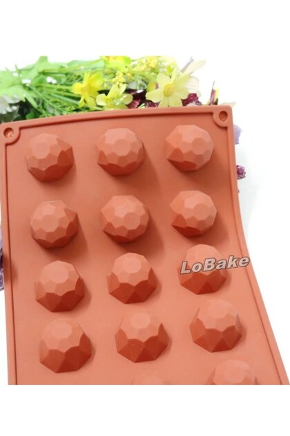 Silikon Çikolata Kek Muffin Kalıbı Elmas Desen