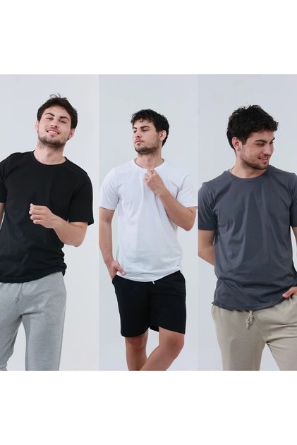 Men's 3 Pieces Regular Fit T-Shirt Comfortable Fit