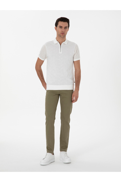 Green Slim Fit Cotton Blend Jean Trousers 50298904-Vr054