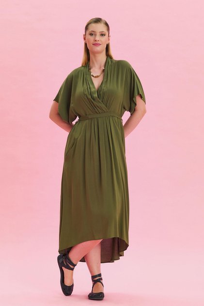 V-Neck Gather Detailed Summer Dress