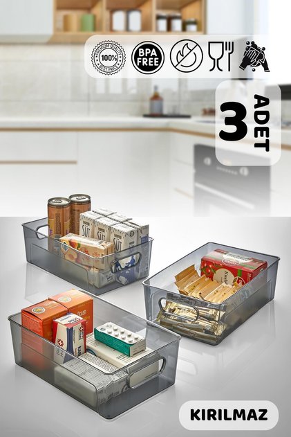 3’lü Maxi Platin Buzdolabı Ve Dolap Içi Organizeri - Kırılmaz Ultra Sağlam