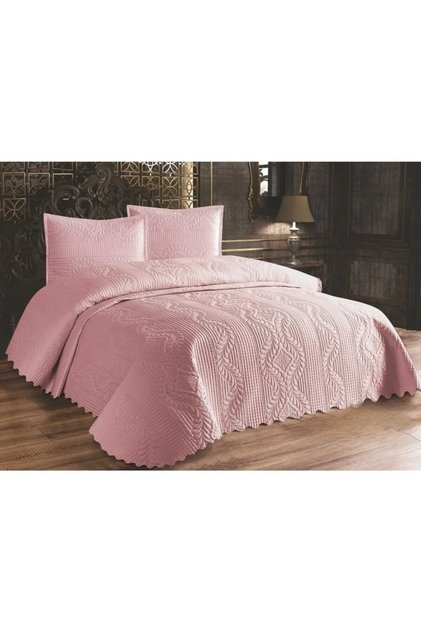 MİKRO KAPİTONELİ YATAK ÖRTÜSÜ ÇİFT KİŞİLİK 240X260 CM YASTIKLI