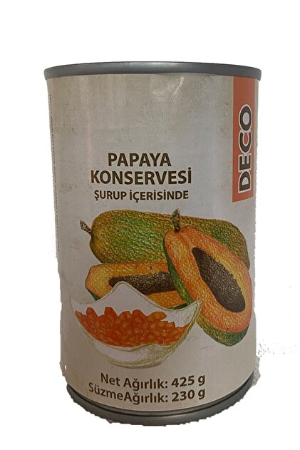 DECO PAPAYA KONSERVESİ ŞURUP İÇERİSİNDE 425G